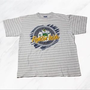 Vintage 1991 Notre Dame Striped T-Shirt